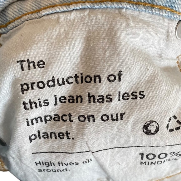 Pacsun Eco Hopper Patch Mom Jean Two Tone Blue Wash - Picture 12 of 14